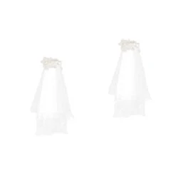 Cadeaux De Mariée 2 Pcs Communion Cadeau Voiles Fille Anniversaire Clip Filles Coiffure Petit Chapeau Pour Accessoires Costume Élégant Blanc Coiffure Exquis Noël Clip: Décor De Mariage