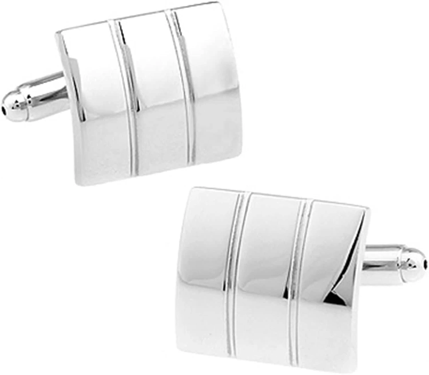Banemi Cuff Links Mariage, Silver Cuff Links Square Stripe Sets Pour Le Dîner De Noël 1.7X1.5CM 3 Banemi Cuff Links Mariage, Silver Cuff Links Square Stripe Sets Pour Le Dîner De Noël 1.7X1.5CM