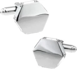 Boutons De Manchette Et Chemise Accessoires, Argent 80S Collier Hexagone Ensembles Pour Dîner De Noël 1.57X1.56CM