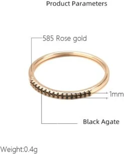 Noir Agate Stackable Anneau Pour Femmes Filles Rose Plaqué Or Boho Zircone Stacking Statement Knuckle Band Anneaux Confort Fit Simple Rétro Mariage Promise Noël Anniversaire Bijoux Cadeau Taille 8 -Rose Magasin 41d9q4rWF0L. AC UL1000