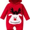 Bébé Garçon Rompers Noël Enfant Enfants Nouveau-né Infantile Bébé Garçons Filles Mignon Bande Dessinée Cerf À Manches Longues À Capuche Ramper (Rouge, 12-18 Mois) -Rose Magasin 512URQkmgbL. AC SL1500