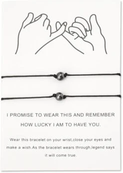 Correspondant Perle Bracelets Pour Couples Magnétique Perlé Pinky Promise Faire Un Souhait Bracelet Pour Petit Ami Copine Longue Distance Cadeaux Pour Anniversaire Noël Valentines Amitié Bracelets Pour 2