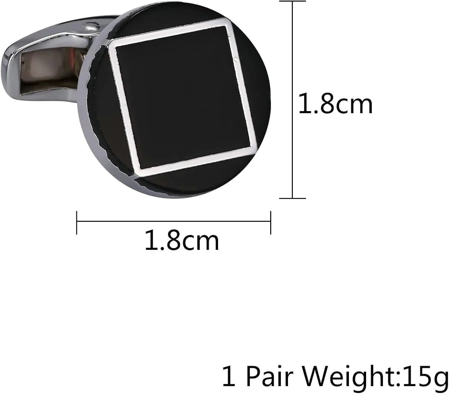 Banemi Tuxedo Studs And Cufflinks Set, Noir Cufflink Shirt En Acier Rond Motif Carré Ensembles Pour Dîner De Noël 1.8X1.8CM 4 Banemi Tuxedo Studs And Cufflinks Set, Noir Cufflink Shirt En Acier Rond Motif Carré Ensembles Pour Dîner De Noël 1.8X1.8CM – Image 2