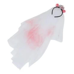 Amosfun 1Pc Halloween Headband Noël Ornements Headwear Pour Les Femmes Filles Voile Voile Fleur Voile Headband Halloween Bloody Décorations Halloween Fête Headband Plastique Cosmétique Costume Démon