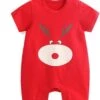 Vêtements Pour Petit Garçon De Noël Bébé Infant Nouveau-né Garçons Filles Mignon Bande Dessinée À Manches Courtes Romper Combinaison Outfit (Rouge, 3-6 Mois)