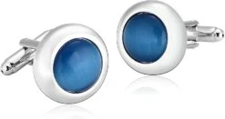 Banemi Boutons De Manchette Chemise Blanche, Argent 80S Collier En Acier Inoxydable Ronds Ensembles Pour Dîner De Noël 1.8X1.8CM