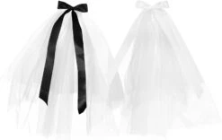 Toddmomy Pour Filles Photographie Dangle Fille Décor Élégant Avec Dentelle Entendre Halloween Bowknot Clip Grand Peigne Mariée Coiffure Accessoire Enfant Voile Noël Fête De Noël Noël