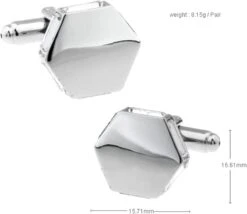 Boutons De Manchette Et Chemise Accessoires, Argent 80S Collier Hexagone Ensembles Pour Dîner De Noël 1.57X1.56CM -Rose Magasin 51MmXbr646L. AC UL1500