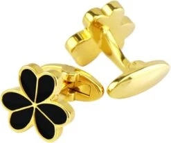 Banemi Boutons De Manchette Pour Enfants, Boutons De Manchette Or Personnalisé Fleur Émail Ensembles Pour Dîner De Noël