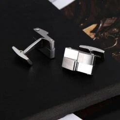 Housses De Bouton Pour Chemise De Smoking, Sertissages De Manchette En Argent Sertis De Rectangle En Acier Inoxydable Pour Le Dîner De Noël 2X1.3CM -Rose Magasin 51X3MKDQBXL. AC UL1500