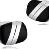 Banemi Tuxedo Boutons De Manchette Et Goujons, Boutons De Manchette Noir En Acier Inoxydable Ovale Diagonal Stripe Sets Pour Dîner De Noël 2X1.4CM -Rose Magasin 51YKkOtFagL. AC UL1500