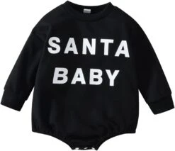 Garçon Pyjamas 24 Mois 2t Noël Infantile Nouveau-né Bébé Garçons Filles Lettres Estampes Romper Combinaison De Noël Chiffons Outfit (B, 18-24 Mois)