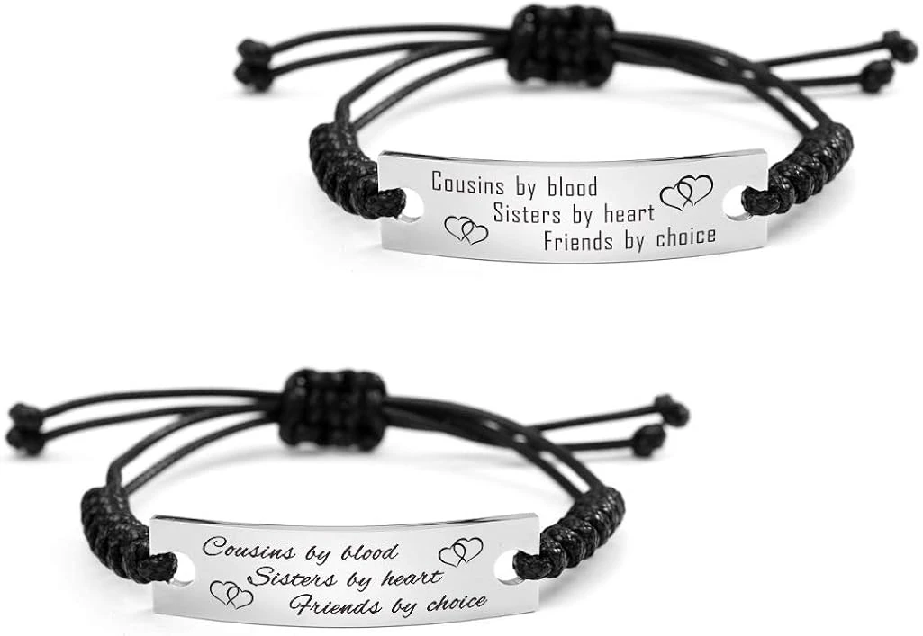 SOUSYOKYO Cousins Par Blood Sisters Par Heart Friends Par Choice Bracelet Cadeau Pour Femmes Hommes, Cousin Cadeaux Bijoux Pour Ados Filles Noël 5 SOUSYOKYO Cousins Par Blood Sisters Par Heart Friends Par Choice Bracelet Cadeau Pour Femmes Hommes, Cousin Cadeaux Bijoux Pour Ados Filles Noël – Image 3