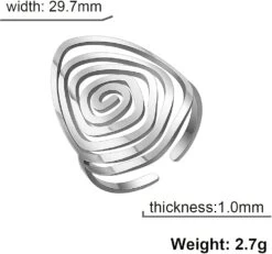 Dreamtimes Tourbillon Géométrique Anneau Spiral Tourbillon Anneau Tressé Wrap Style Femmes En Acier Inoxydable Exagéré Réglable Pouce Ouvert Anneau De Mode Bijoux Cadeau Pour Femme Petite Amie Jour De Noël/Valentin Jour Cadeau -Rose Magasin 51eYEhKzanL. AC UL1001