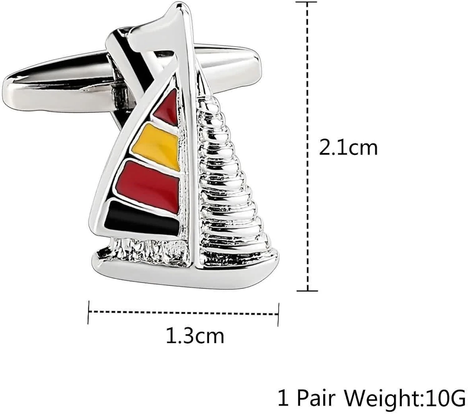 Banemi Boutons De Manchette Personnalisés, Boutons De Manchette Argent En Acier Inoxydable Yacht Sets Pour Dîner De Noël 1.3X2.1CM 4 Banemi Boutons De Manchette Personnalisés, Boutons De Manchette Argent En Acier Inoxydable Yacht Sets Pour Dîner De Noël 1.3X2.1CM – Image 2