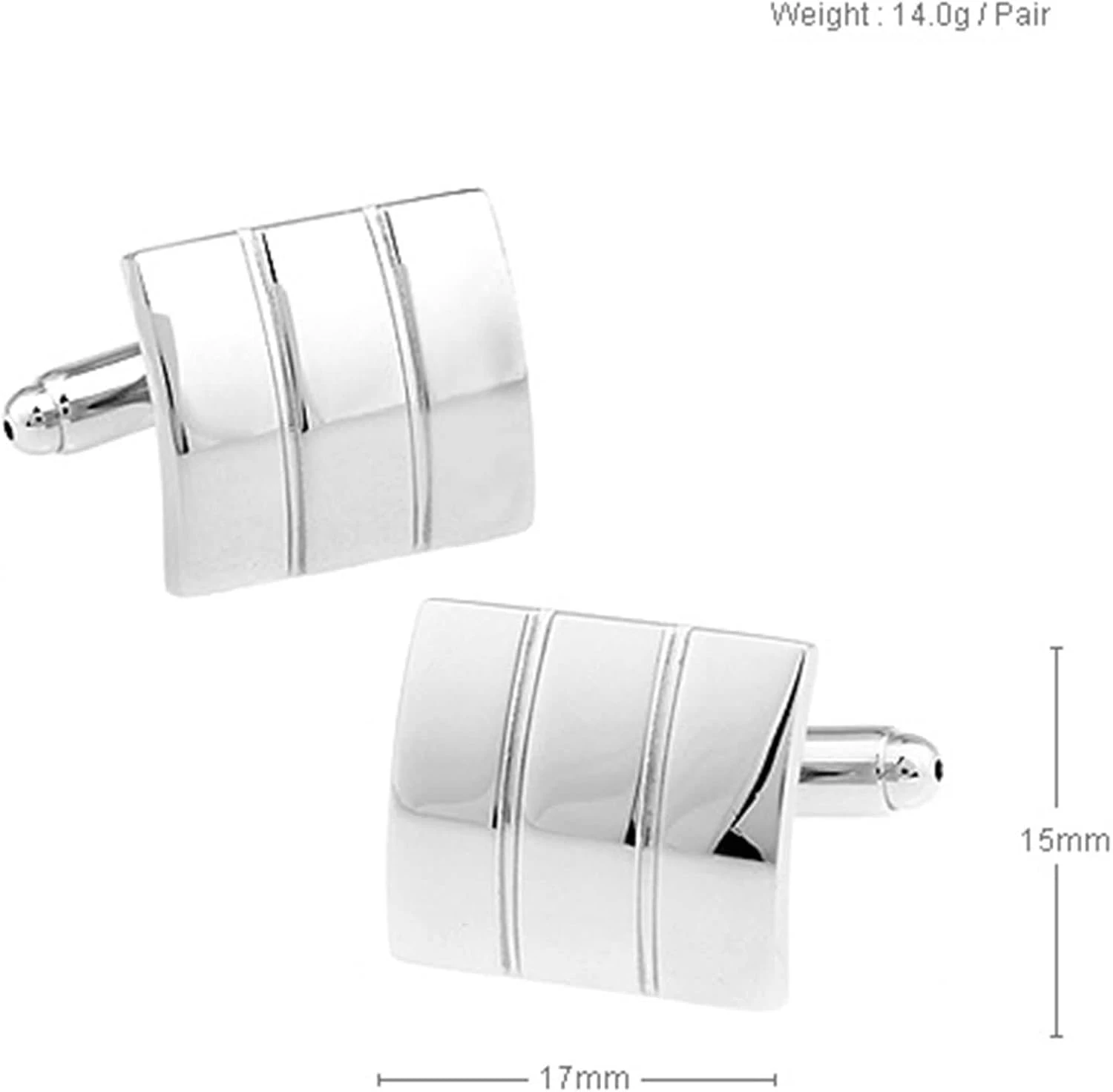 Banemi Cuff Links Mariage, Silver Cuff Links Square Stripe Sets Pour Le Dîner De Noël 1.7X1.5CM 7 Banemi Cuff Links Mariage, Silver Cuff Links Square Stripe Sets Pour Le Dîner De Noël 1.7X1.5CM – Image 5