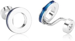 Banemi Boutons De Manchette Outils, Boutons De Manchette Argent En Acier Inoxydable Ensembles Ronds Pour Le Dîner De Noël 1.8X1.8CM