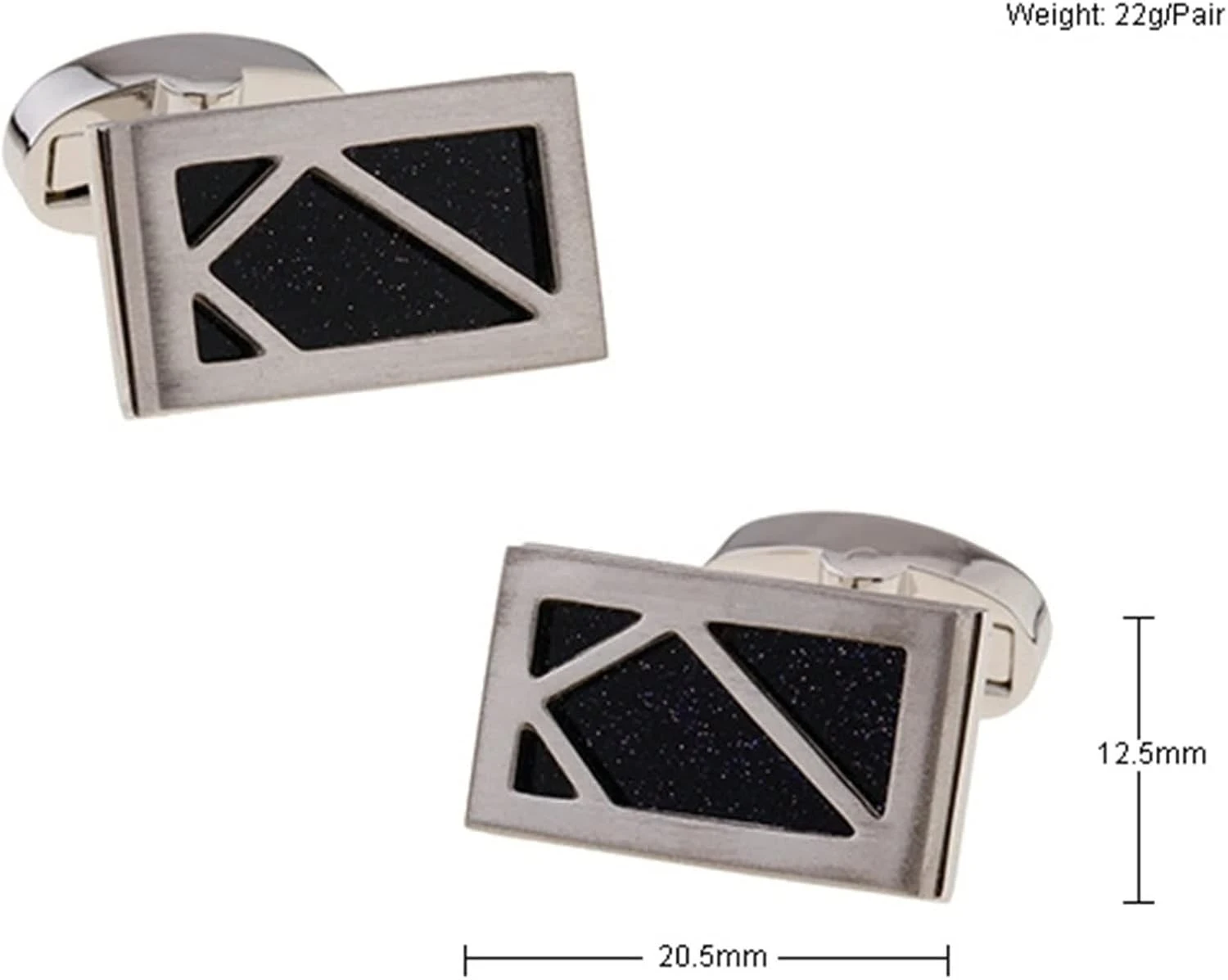 Banemi Silver Boutons De Manchette Gravé, Argent Boutons De Manchette Rectangle Sets Pour Dîner De Noël 2.05X1.25CM 6 Banemi Silver Boutons De Manchette Gravé, Argent Boutons De Manchette Rectangle Sets Pour Dîner De Noël 2.05X1.25CM – Image 4