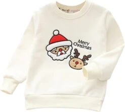 WUTYU Enfant Blouse Noël Enfants Childr Toddler Garçons Filles Mignon Bande Dessinée Broderie À Manches Longues Lettre Épais Pull
