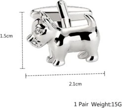 Boutons De Manchette De Mariage, Boutons De Manchette Argent Pour Ados Chien En Acier Inoxydable Avec Ensembles D'os Pour Dîner De Noël 2.1X1.6CM -Rose Magasin 51qPHNPdrfL. AC UL1500