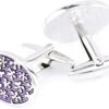 Banemi Boutons De Manchette Outils, Boutons De Manchette En Argent Pour Adolescents Ovale Émail Fleur Ensembles Pour Dîner De Noël 1.8CM