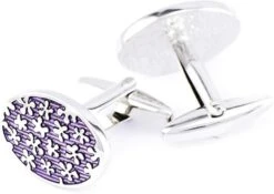 Banemi Boutons De Manchette Outils, Boutons De Manchette En Argent Pour Adolescents Ovale Émail Fleur Ensembles Pour Dîner De Noël 1.8CM