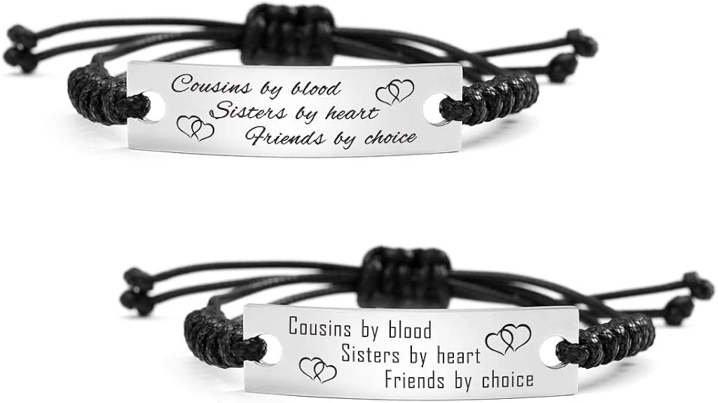 SOUSYOKYO Cousins Par Blood Sisters Par Heart Friends Par Choice Bracelet Cadeau Pour Femmes Hommes, Cousin Cadeaux Bijoux Pour Ados Filles Noël 3 SOUSYOKYO Cousins Par Blood Sisters Par Heart Friends Par Choice Bracelet Cadeau Pour Femmes Hommes, Cousin Cadeaux Bijoux Pour Ados Filles Noël