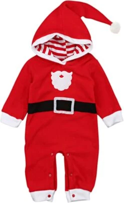 NLGToy Bébé Tenues Infantile Bébé Filles Garçons Ensembles Santa Rayé À Capuche Polaire Romper Combinaison De Noël Vêtements Infantile -Rose Magasin 51zlecPs7ML. AC UL1500