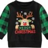 Infantile Garçons Filles De Noël À Manches Longues Plaid Bande Dessinée Cerf Impressions Pull Sweat Tops Athlétique Thermique Garçons -Rose Magasin 61 1YZExBkL. AC UL1500