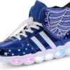 BFOEL Enfants Allumez Chaussures LED USB De Charge Clignotant Sneakers Pour Garçons Filles Halloween Noël