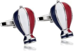 Hommes Boutons De Manchette Ensembles, Boutons De Manchette Pour Tux En Acier Inoxydable Hot Air Ballon Ensembles Pour Dîner De Noël