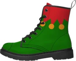 Ipodry Noël Bottes Femmes Hommes Dentelle-Up Boot Faux En Cuir Combat Travail Bottes Cadeaux Pour Elle,him