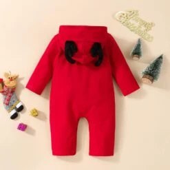 Bébé Garçon Rompers Noël Enfant Enfants Nouveau-né Infantile Bébé Garçons Filles Mignon Bande Dessinée Cerf À Manches Longues À Capuche Ramper (Rouge, 12-18 Mois) -Rose Magasin 615fH3OM3OL. AC SL1500