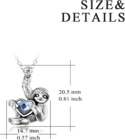 Cadeaux Paresseux YFN Collier Paresseux En Argent Sterling Bijoux En Cristal Coeur Pour Femmes Filles Cadeaux De Noël Pour Hommes -Rose Magasin 618ri3UdqtL. AC UL1500