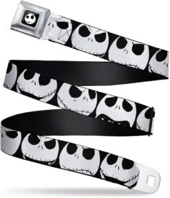 Boucle-Bas Ceinture Ceinture Ceinture Boucle Cauchemar Avant Noël 7 Jack Expressions Noir Blanc Hommes Femmes Enfants Réglable