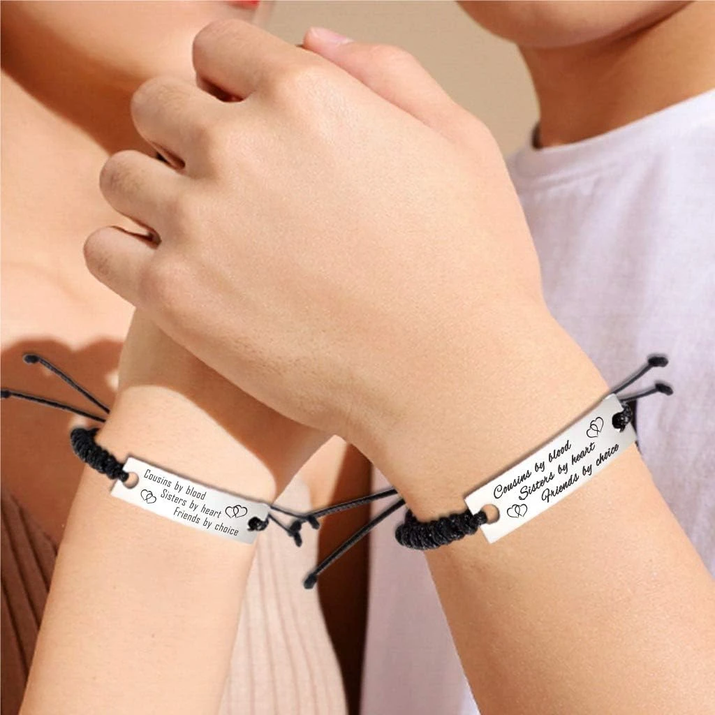 SOUSYOKYO Cousins Par Blood Sisters Par Heart Friends Par Choice Bracelet Cadeau Pour Femmes Hommes, Cousin Cadeaux Bijoux Pour Ados Filles Noël 8 SOUSYOKYO Cousins Par Blood Sisters Par Heart Friends Par Choice Bracelet Cadeau Pour Femmes Hommes, Cousin Cadeaux Bijoux Pour Ados Filles Noël – Image 6