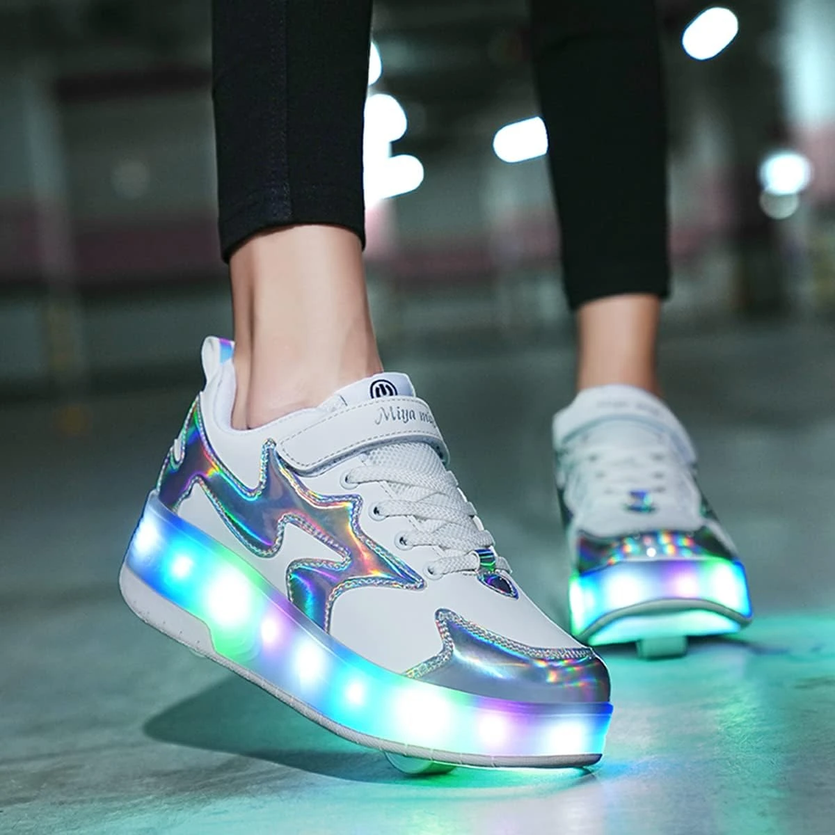 BFOEL Kids Roller Skates Chaussures Lumineuses Avec Double Roue Chaussures LED USB Chargement Roller Sneakers Pour Filles Garçons Anniversaire Noël Jour Meilleur Cadeau 7 BFOEL Kids Roller Skates Chaussures Lumineuses Avec Double Roue Chaussures LED USB Chargement Roller Sneakers Pour Filles Garçons Anniversaire Noël Jour Meilleur Cadeau – Image 5