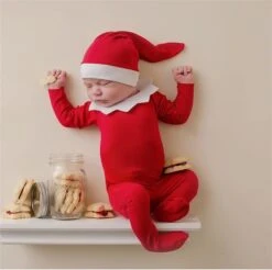 Chapeau De Noël Chapeau Overalls Set Romper Photographie Infantile Bébé Pieds Noeud Collier Bébé Mignon Nouveau-né Tenues -Rose Magasin 61E6qFyjd2L. AC UL1500