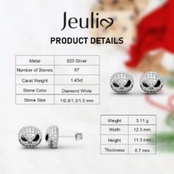Boucles D'oreilles Jument Jute Jack Skellington Boucles D'oreilles Pour Femmes Hommes Diamant 925 Argent Sterling Punk Drop Gothique Squelette Dangle Hoop Black Piercing Boucles D'oreilles Bijoux D'Halloween Bijoux Romantiques Cadeau Pour Son Anniversaire De Noël Cadeau -Rose Magasin 61FYbBebw8L. AC UL1000