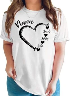 Chemise Nana Personnalisée, Chemise Nana Heart, Chemise Grandkids Name, Cadeau Pour Nana, Cadeau Grand-mère Personnalisé, Cadeau Nana Pour Grand-mère, Chemise D'anniversaire De Noël Pour La Fête Des Mères, Cadeau Pour Maman / Cadeau-903