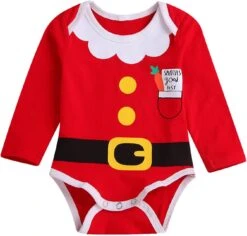 NLGToy Garçons Tenues Enfant Enfants Filles Garçons Infantile Mignon Noël Impressions Romper Combinaison Chiffons Bébé Organique Romper (Rouge, 12-18 Mois)