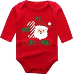Garçon Vêtements D'été Noël Bébé Infantile Nouveau-né Garçons Filles Lettre Mignon Bande Dessinée À Manches Longues Romper Outfit (T, 3-6 Mois)