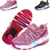 Qyy Enfants Led Light Up Chaussures Skateboarding Chaussures USB Charge Fitness Chaussures Convient Pour Garçons Et Filles Meilleurs Cadeaux Pour Noël ThanksgivingSingle Wheel Pink-USA 8 -Rose Magasin 61J0GgbM71L. AC SL1001