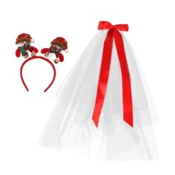 Amosfun 1 Set Veil Bow Filles Bandeau Costumes Pour Filles Femmes Bandeaux Jungle Animal Bandeaux De Noël Voile De Noël Tête Boppers Filles Veil Bandeau De Noël Voile Bow Headwear