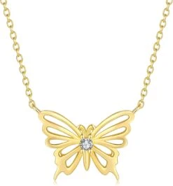 925 Sterling Argent 14K Papillon Pendentif Collier, Collier Papillon, Gifr Pour Elle, Fête Des Mères Cadeau, Cadeau De Noël, Demoiselle D'honneur Bijoux Cadeau