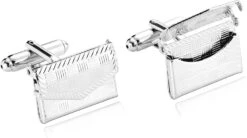 Boutons De Manchette Gravés, Boutons De Manchette Argent Pour Adolescents Ensembles De Sac En Acier Inoxydable Pour Dîner De Noël 2X1.4CM -Rose Magasin 61KQHyY4gaL. AC UL1500