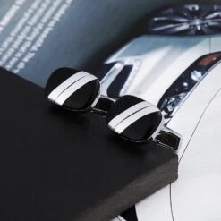 Banemi Tuxedo Boutons De Manchette Et Goujons, Boutons De Manchette Noir En Acier Inoxydable Ovale Diagonal Stripe Sets Pour Dîner De Noël 2X1.4CM -Rose Magasin 61OGvPj5bzL. AC UL1500