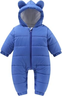 Enfant De Noël Tops Nouveau-né Bébé Filles Garçons Hiver Chaud Combinaison De Neige Ours Oreilles à Capuche Combinaison En Bas Manteau