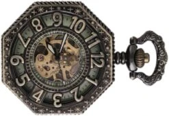 Montre De Poche POPETPOP Avec Montre De Poche Mécanique à Montre Rétro Personnalisée En Chaîne Montre Creuse Pour Cadeaux De Noël - Couleur Bronze -Rose Magasin 61OUKsm2RDL. AC UL1007