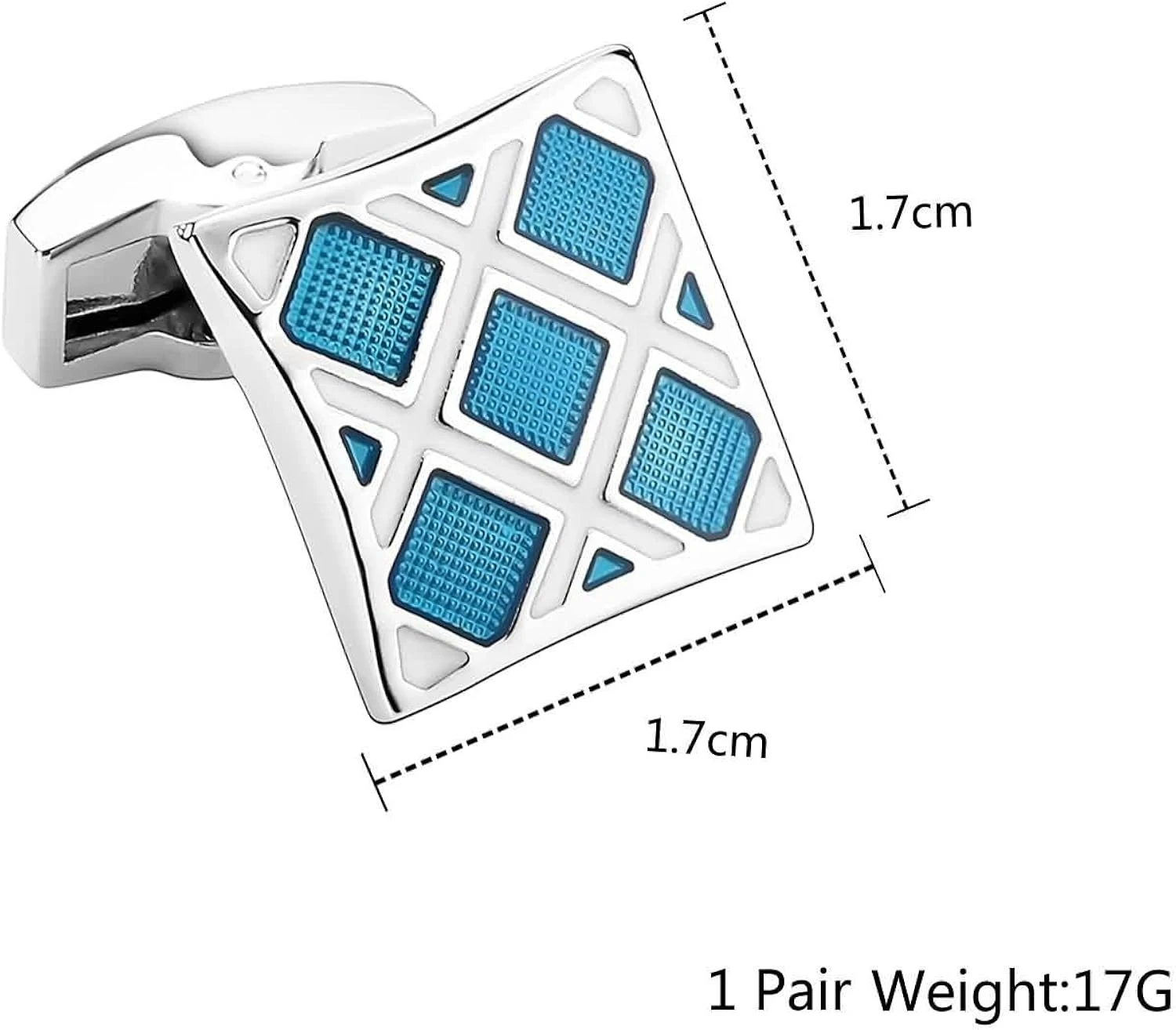 Banemi Cufflink Shirt, Silver Cuff Links Ensembles Carrés En Acier Inoxydable Pour Dîner De Noël 1.7X1.7CM 4 Banemi Cufflink Shirt, Silver Cuff Links Ensembles Carrés En Acier Inoxydable Pour Dîner De Noël 1.7X1.7CM – Image 2